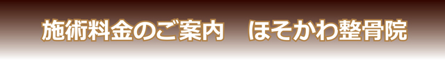 施術料金のご案内